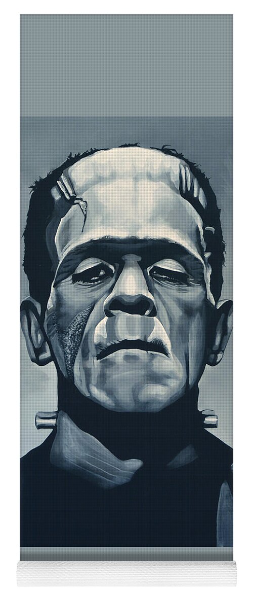 Frankenstein Yoga Mat featuring the painting Boris Karloff as Frankenstein by Paul Meijering
