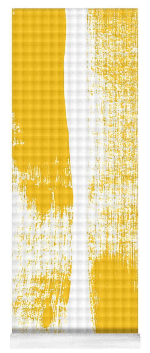 Minimal Abstract Painting Yoga Mat featuring the painting Both Sides Now by Linda Woods