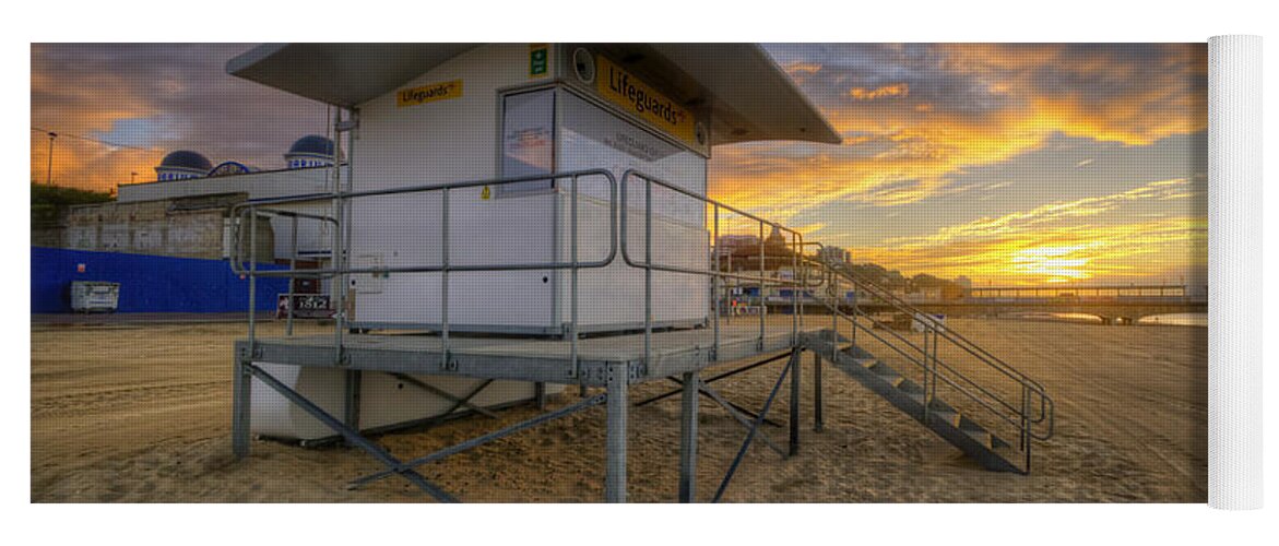 Hdr Yoga Mat featuring the photograph Bournemouth Beach Sunrise by Yhun Suarez