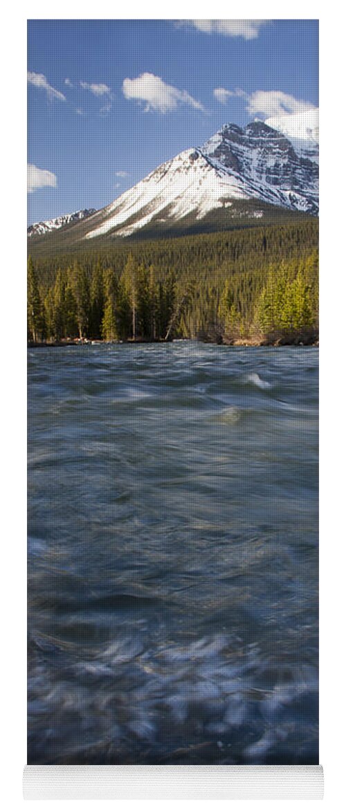 Landscape Yoga Mat featuring the photograph Bow River at Lake Louise by Tony Mills