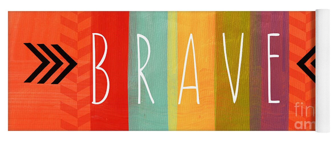 Brave Yoga Mat featuring the painting Brave by Linda Woods