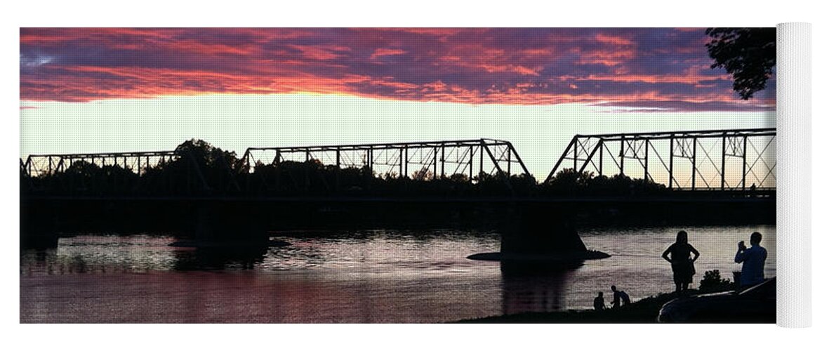 Bridge Yoga Mat featuring the photograph Bridge Sunset in June by Christopher Plummer