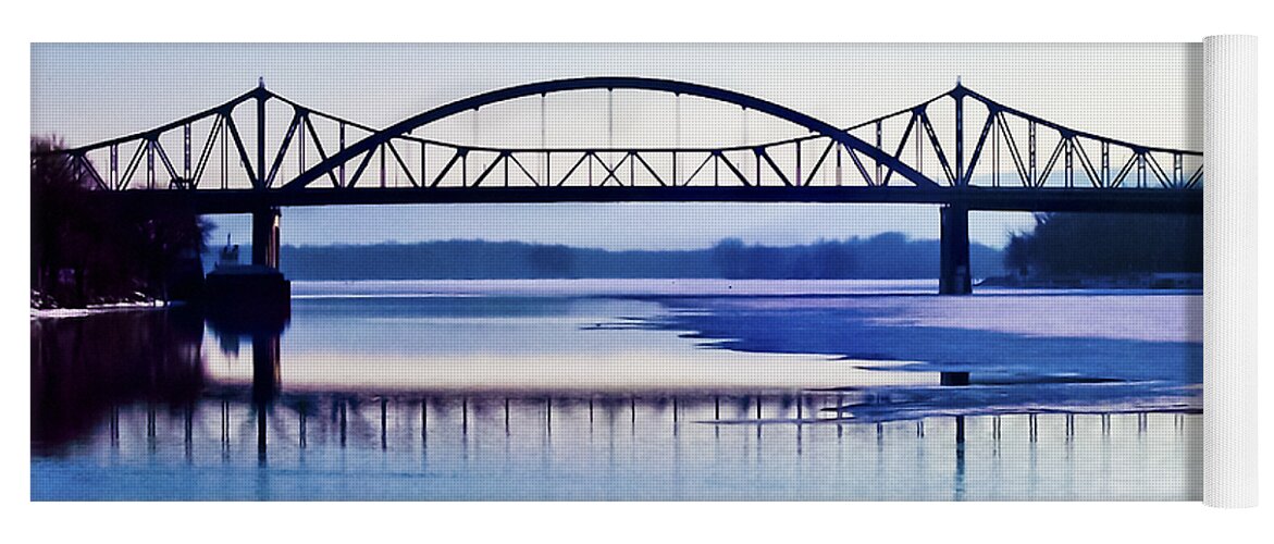 Cantilever Bridge Yoga Mat featuring the photograph Bridges over the Mississippi by Christi Kraft