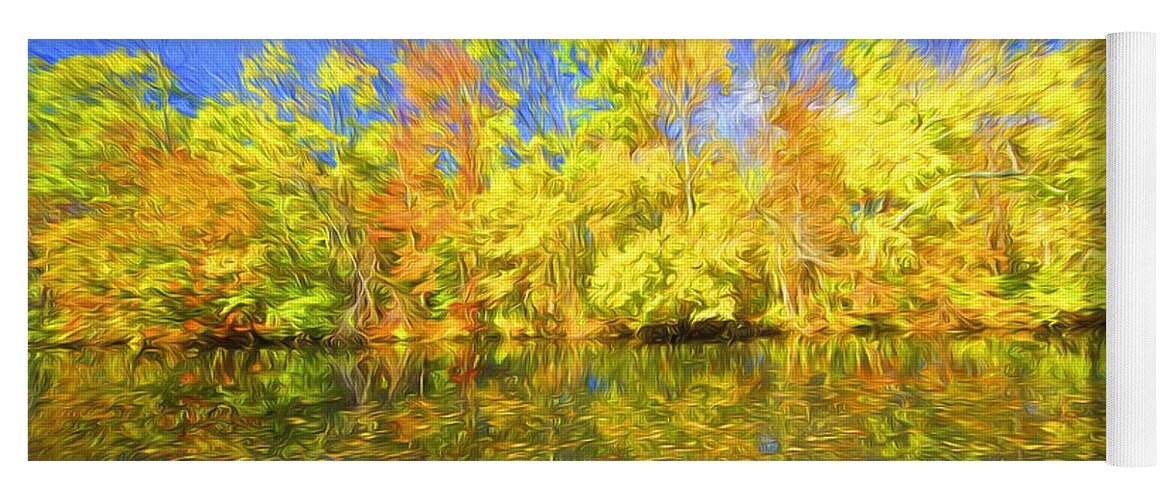 Autumn Yoga Mat featuring the painting Bright Autumn Colors by David Letts