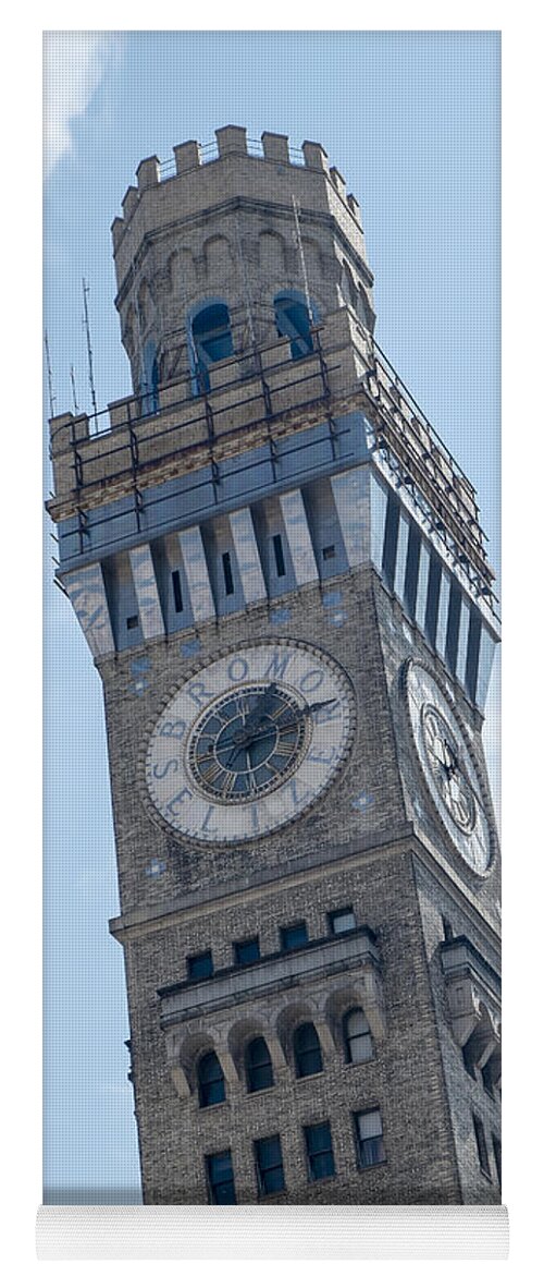 Baltimore Yoga Mat featuring the photograph Bromo Seltzer Clock Tower by Susan Candelario