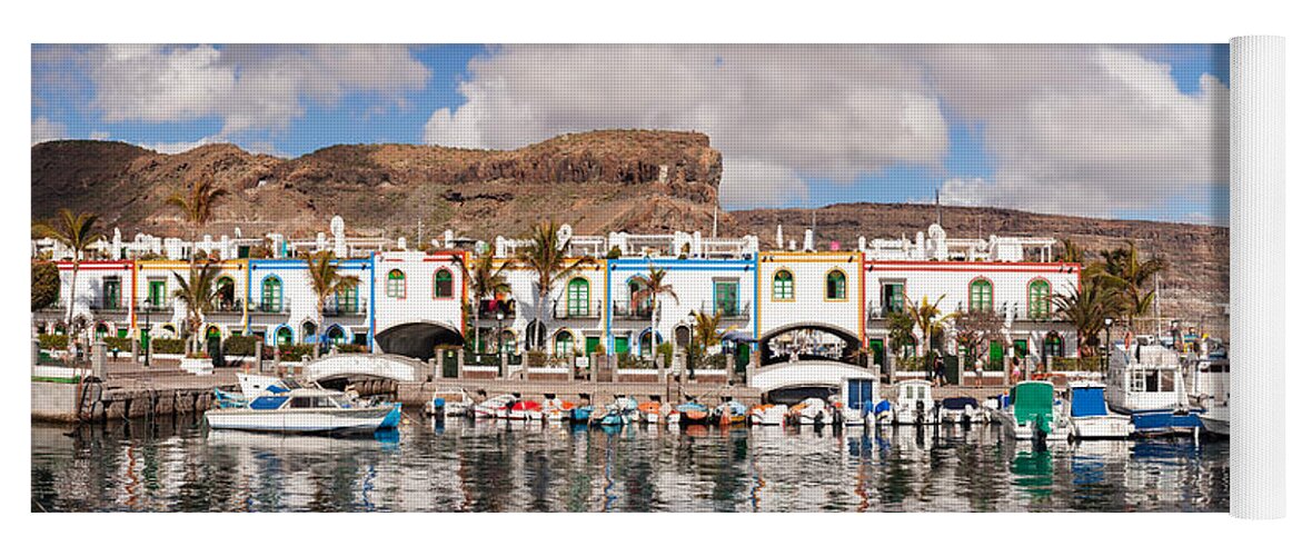 Photography Yoga Mat featuring the photograph Buildings At The Waterfront, Puerto De by Panoramic Images