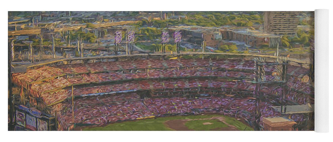 St. Louis Cardinals Yoga Mat featuring the photograph Busch Stadium St. Louis Cardinals Paint 2 by David Haskett II