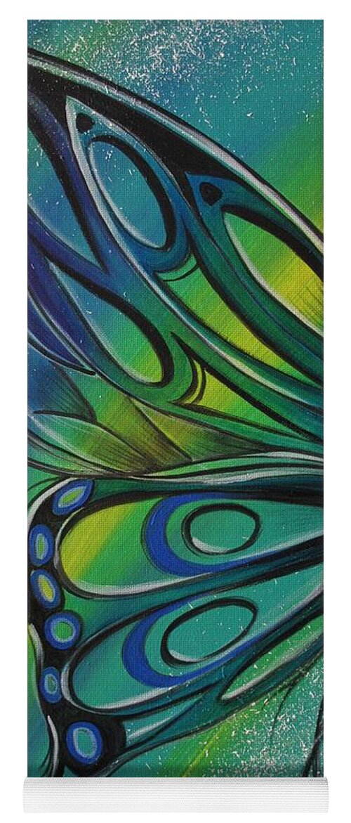 Reina Yoga Mat featuring the painting Butterfly 1 by Reina Cottier
