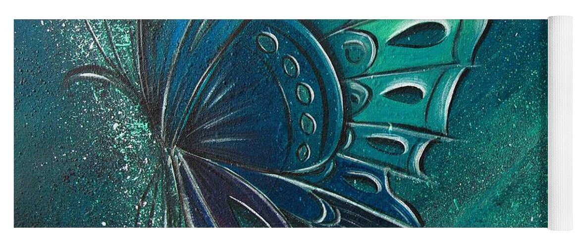 Reina Yoga Mat featuring the painting Butterfly 2 by Reina Cottier
