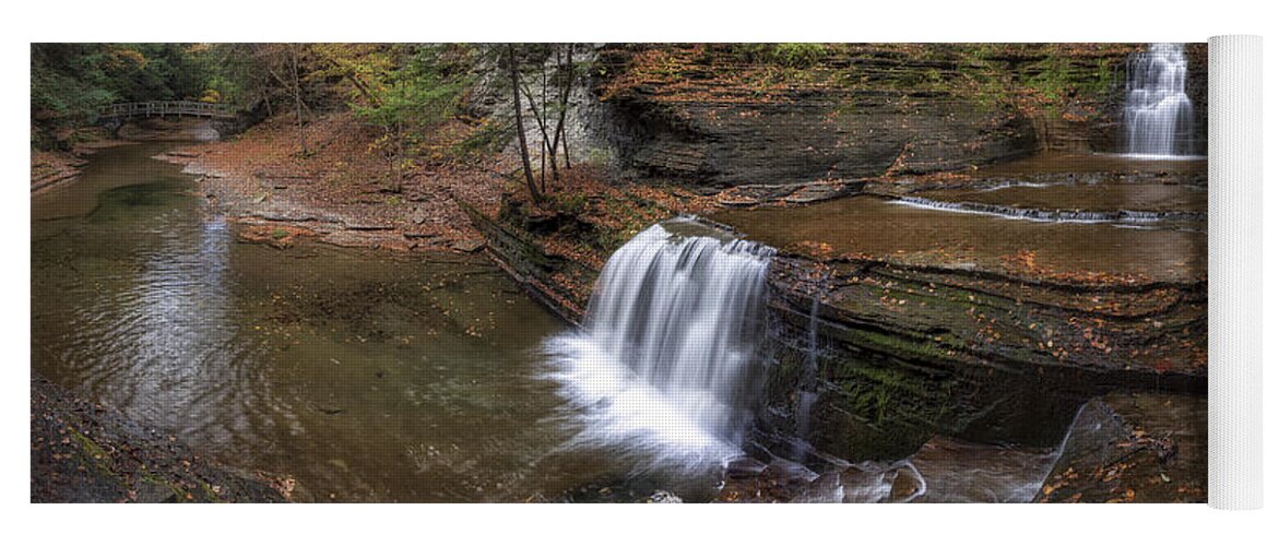 Panorama Yoga Mat featuring the photograph Buttermilk Creek Falls by Mark Papke