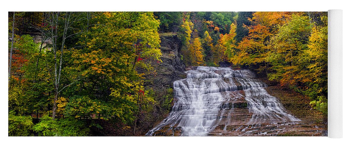 Waterfall Yoga Mat featuring the photograph Buttermilk Falls by Mark Papke