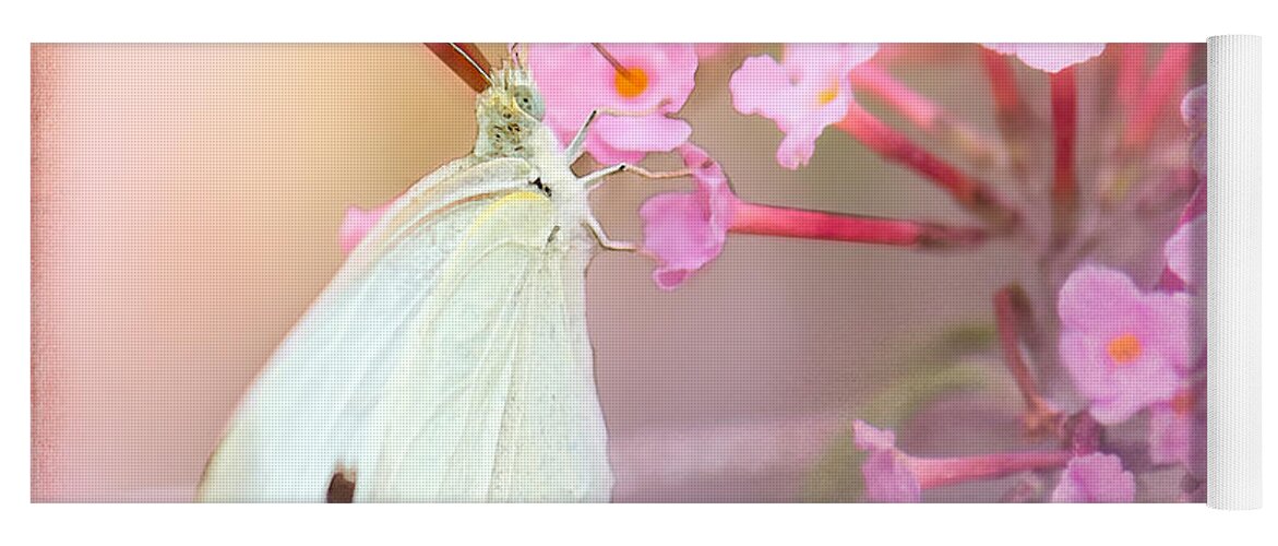 Cabbage White Butterflies Yoga Mat featuring the photograph Butterrfly Joy by Betty LaRue
