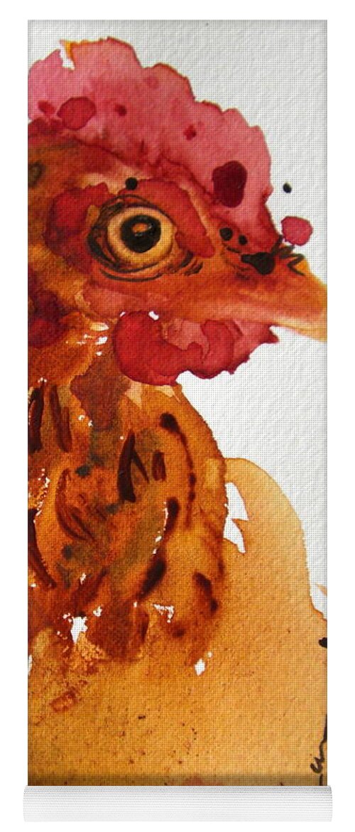 Rooster Yoga Mat featuring the painting Buzz by Dawn Derman