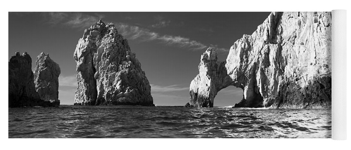 Los Cabos Yoga Mat featuring the photograph Cabo in Black and White by Sebastian Musial