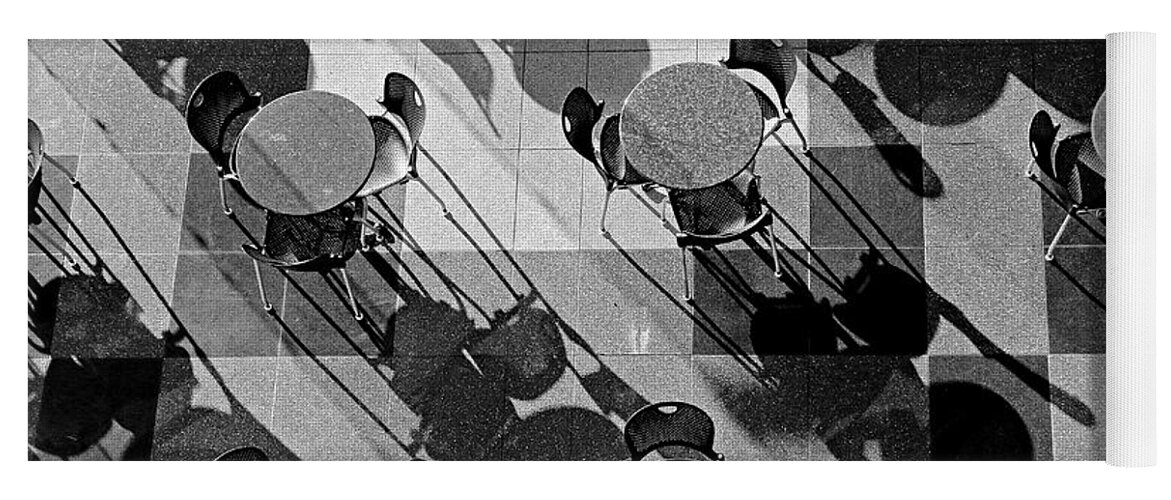 Cafe Yoga Mat featuring the photograph Cafe Tables and Chairs by Christopher McKenzie