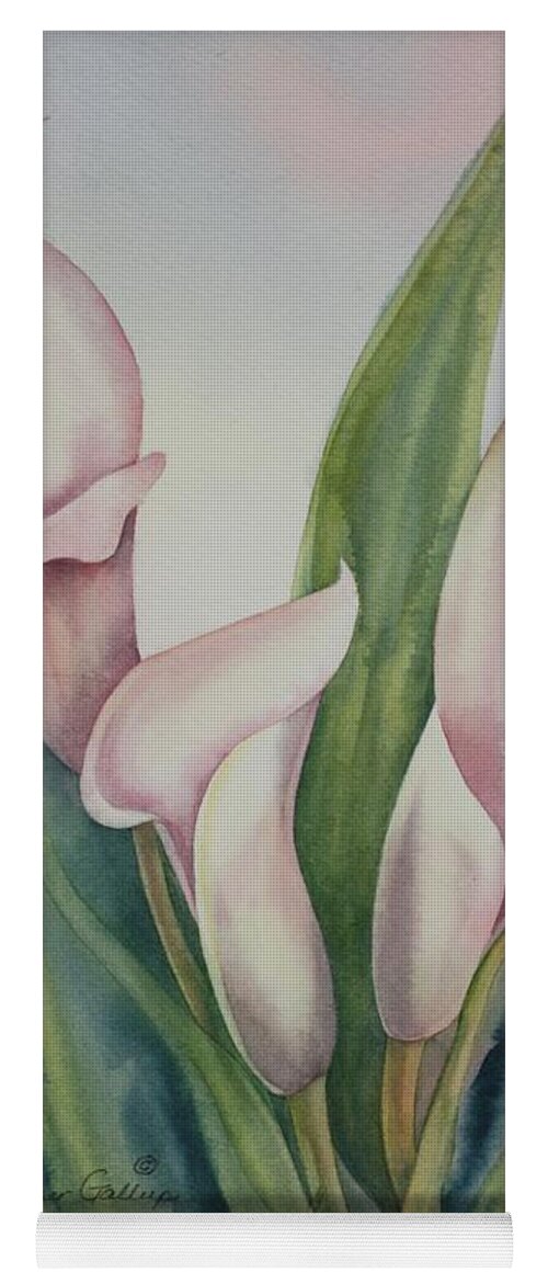 Calla Lilies Yoga Mat featuring the painting Calla Lilies by Heather Gallup
