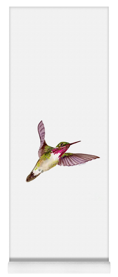 Bird Yoga Mat featuring the painting Calliope Hummingbird by Amy Kirkpatrick