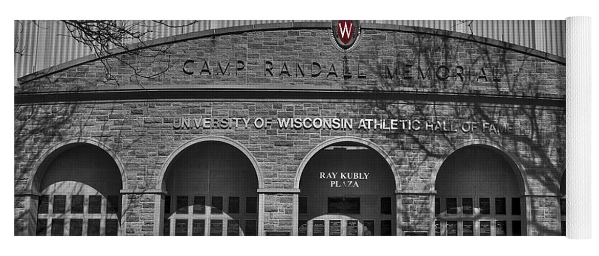 Badger Yoga Mat featuring the photograph Camp Randall - Madison by Steven Ralser