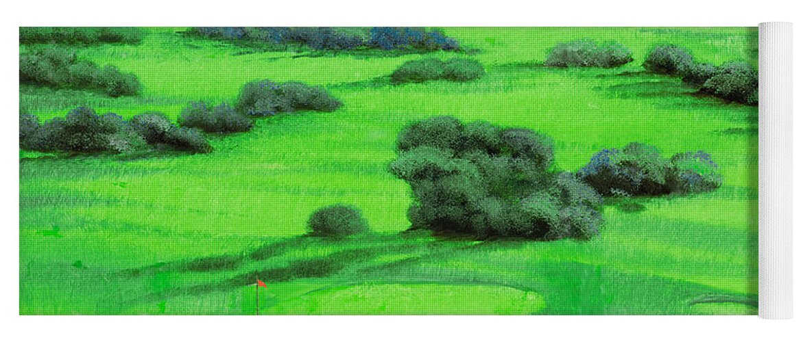 Golf Course Yoga Mat featuring the painting Campo Da Golf by Guido Borelli