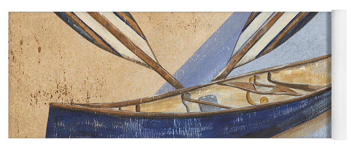 Live Yoga Mat featuring the painting Canoe Rentals by Debbie DeWitt