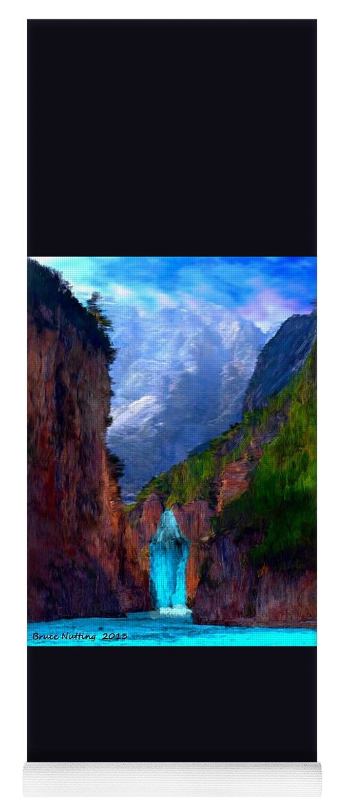 Waterfall Yoga Mat featuring the painting Canyon Falls by Bruce Nutting