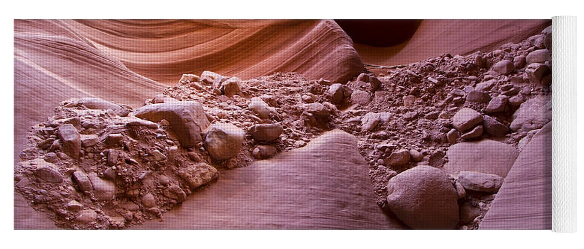 Antelope Canyon Yoga Mat featuring the photograph Canyon rocks in abundance by Bryan Keil