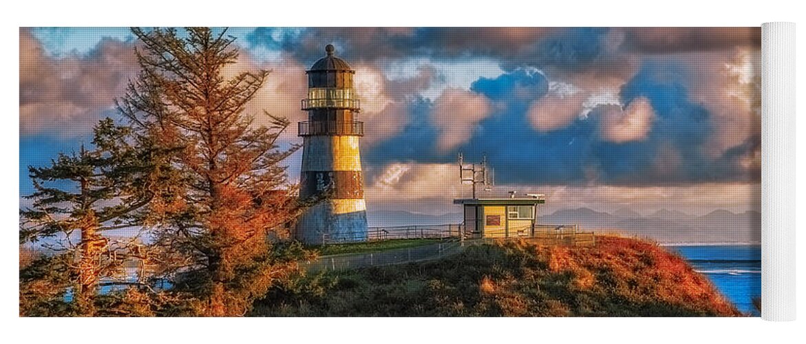 Cape Disappointment Light House Yoga Mat featuring the photograph Cape Disappointment Light House by James Heckt