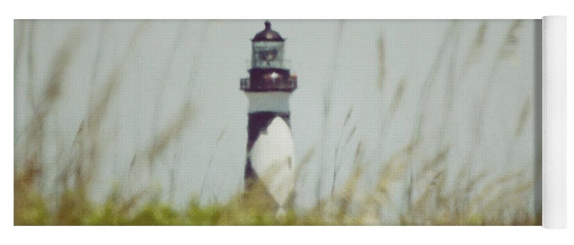 Cape Lookout Lighthouse Yoga Mat featuring the photograph Cape Lookout Lighthouse - Vintage by Kerri Farley