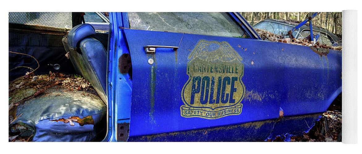 Old Car Yoga Mat featuring the photograph Cartersville Police Car by Greg and Chrystal Mimbs