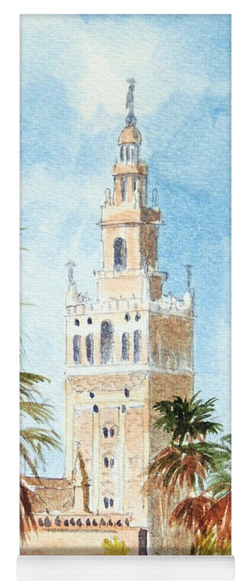 Catedral De Sevilla Yoga Mat featuring the painting Catedral de Sevilla by Bill Holkham