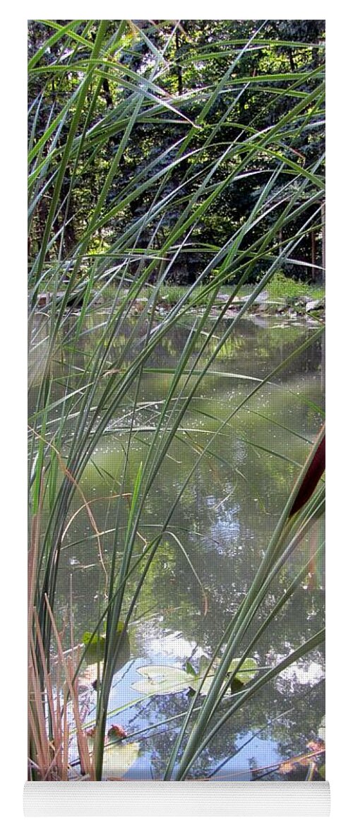 Cattails Yoga Mat featuring the photograph Cattails And Pond by Susan Carella
