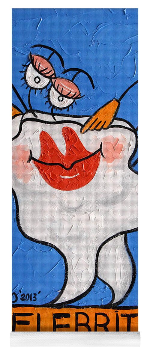 Celebrity Tooth Implant Yoga Mat featuring the painting Celebrity Tooth Implant Dental Art By Anthony Falbo by Anthony Falbo