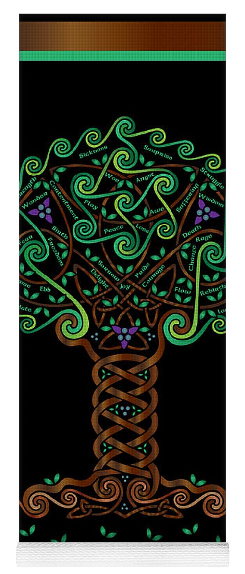 Celtic Art Yoga Mat featuring the digital art Celtic Tree of Life by Celtic Artist Angela Dawn MacKay