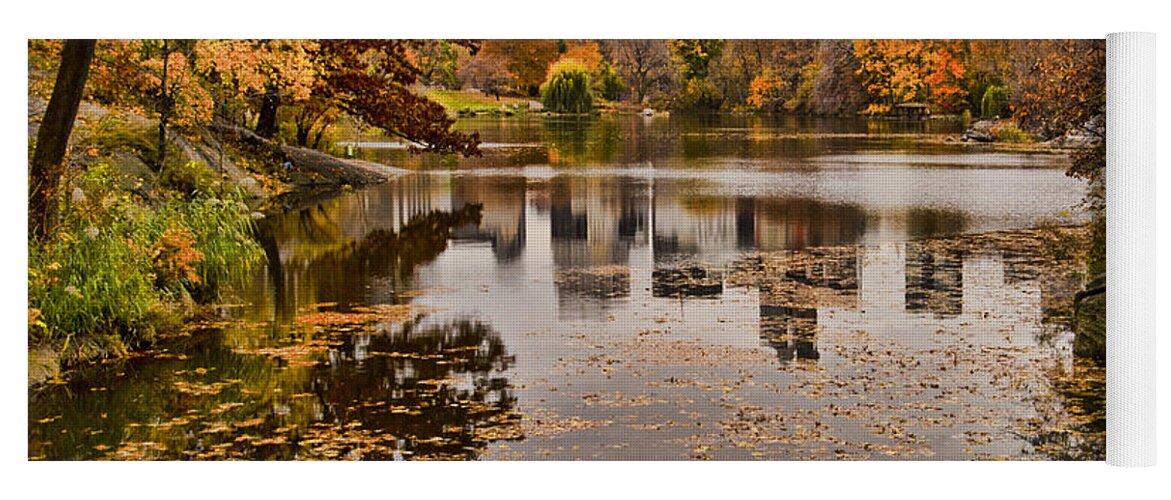 New York City Yoga Mat featuring the photograph Central Park in the Fall New York City by Sabine Jacobs