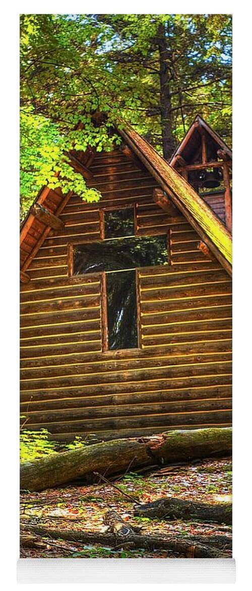 Chapel Yoga Mat featuring the photograph Chapel in the Pines by Randy Pollard