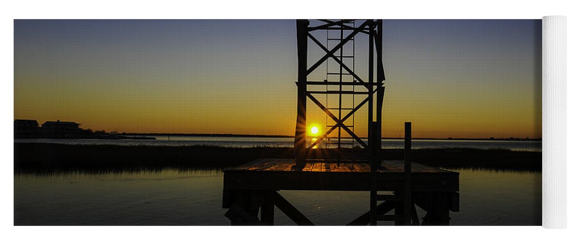 Sunset Yoga Mat featuring the photograph Charleston Water Sunset by Dale Powell