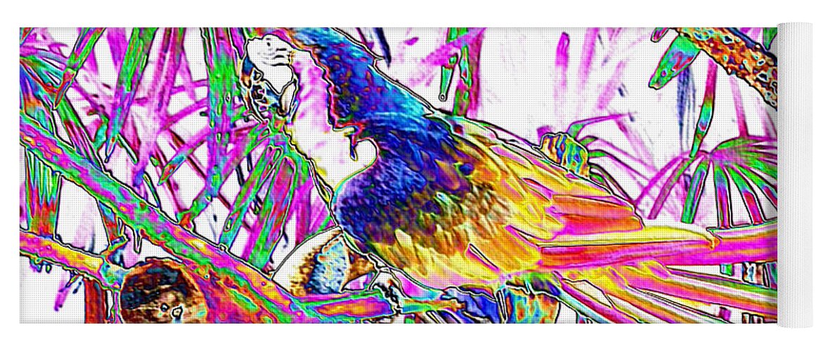 Art Yoga Mat featuring the photograph Cheerful Parrot. Colorful art collection. PROMOTION - August 2015 by Oksana Semenchenko