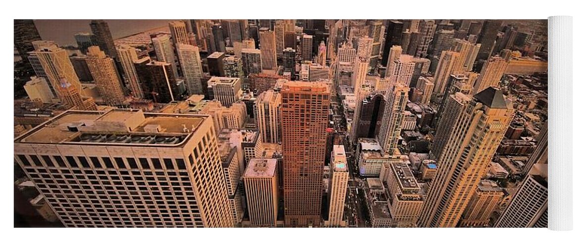 Architectural Art Yoga Mat featuring the photograph Chicago Skyline by Robert McCubbin