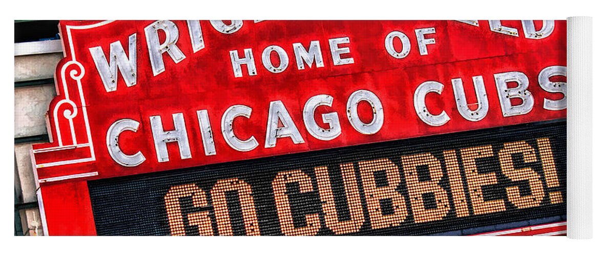 Chicago Yoga Mat featuring the painting Chicago Cubs Wrigley Field by Christopher Arndt