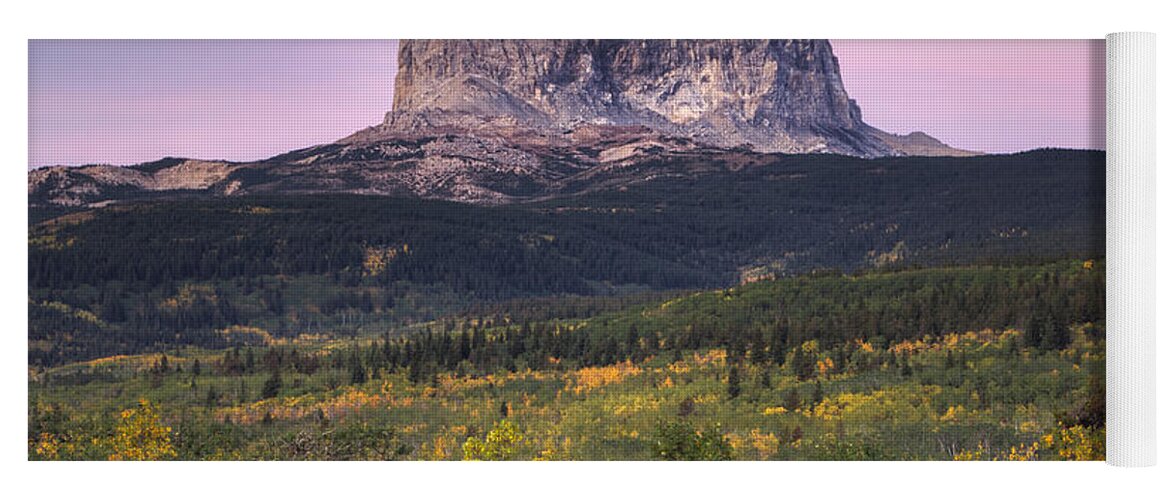 Glacier National Park Yoga Mat featuring the photograph Chief Mountain Sunrise by Mark Kiver