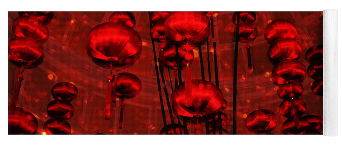 Abstract Yoga Mat featuring the photograph Chinese Lanterns by Julie Lueders 