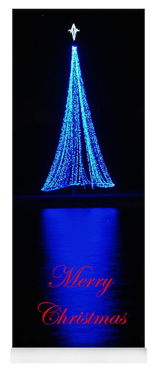 Christmas Card Yoga Mat featuring the photograph Christmas in Blue by Bob Johnson