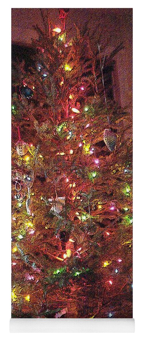 Red Yoga Mat featuring the photograph Christmas Tree Memories, Red by Carol Whaley Addassi