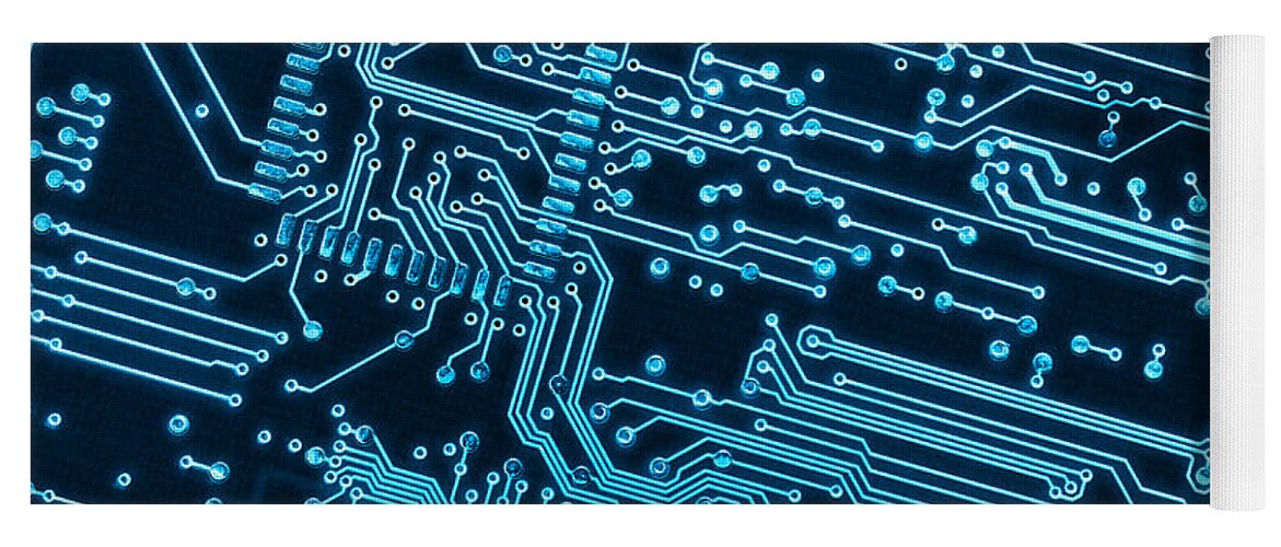 Abstract Yoga Mat featuring the photograph Circuit Board by Carlos Caetano
