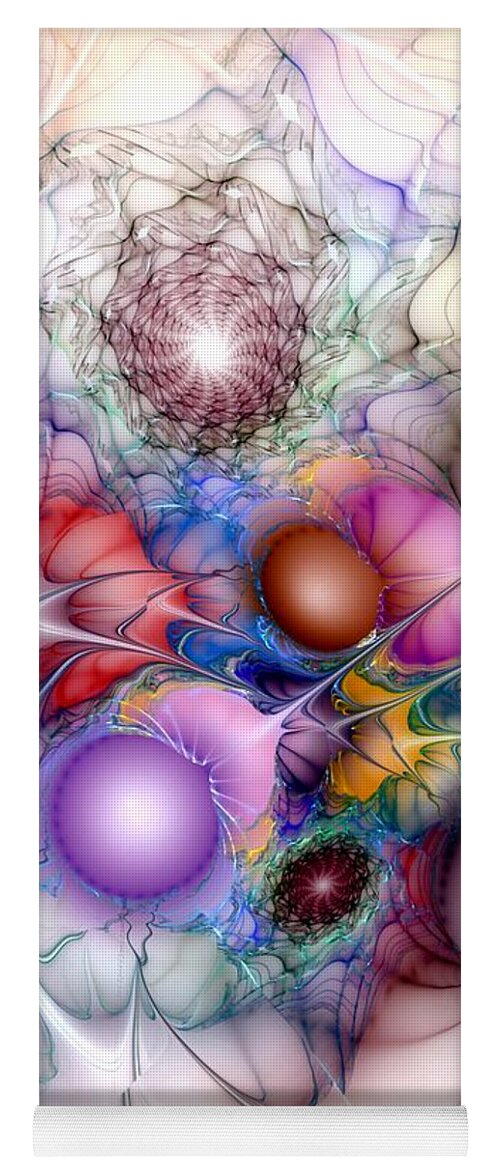 Abstract Yoga Mat featuring the digital art Circumferent Chroma by Casey Kotas