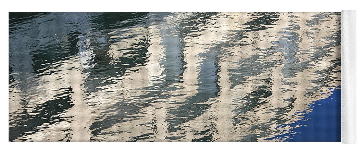 City Reflections Abstract Reflected Building Water Ripple Yoga Mat featuring the photograph City Reflections by Julia Gavin