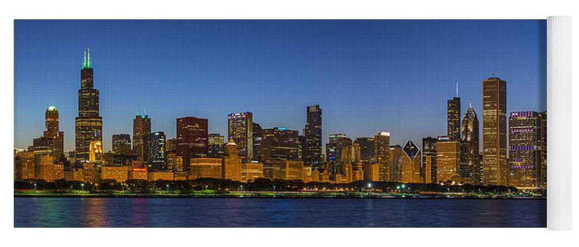 Chicago Skyline Yoga Mat featuring the photograph Clear Blue Sky by Sebastian Musial