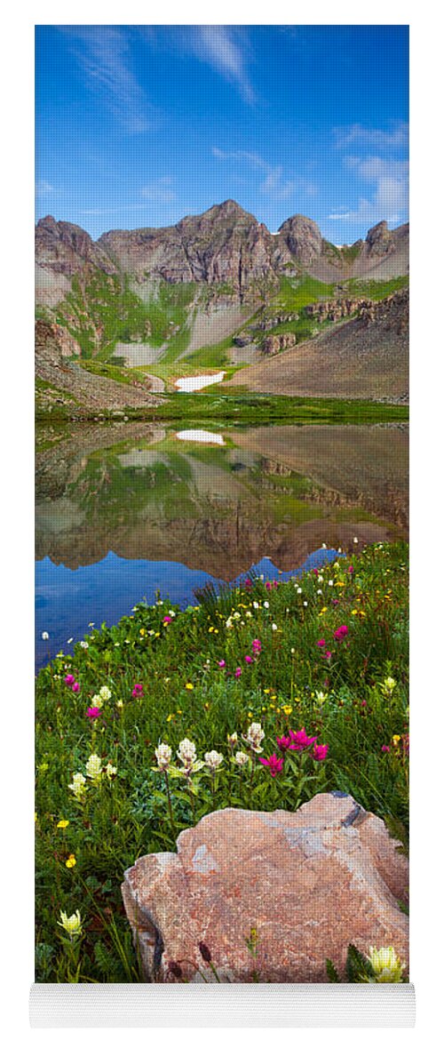 Wildflowers Yoga Mat featuring the photograph Clear Lake Morning by Darren White
