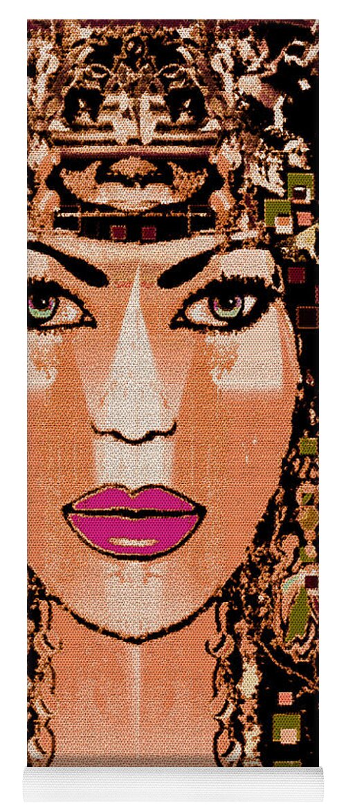 Cleopatra Yoga Mat featuring the mixed media Cleopatra by Natalie Holland