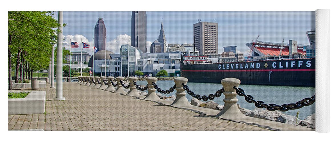 Cleveland Yoga Mat featuring the photograph Cleveland Lake Front by Susan McMenamin